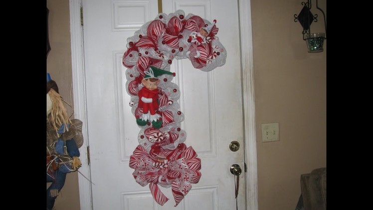 How To Make Carmen's Elf Christmas Candy Cane Wreath