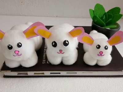 How to Make  Cotton Rabbit Doll. How to Make Cotton Doll.Best Craft With Cotton