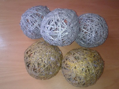 How to make decorative Thread balls     طريقة عمل كرات من الخيوط  للديكور