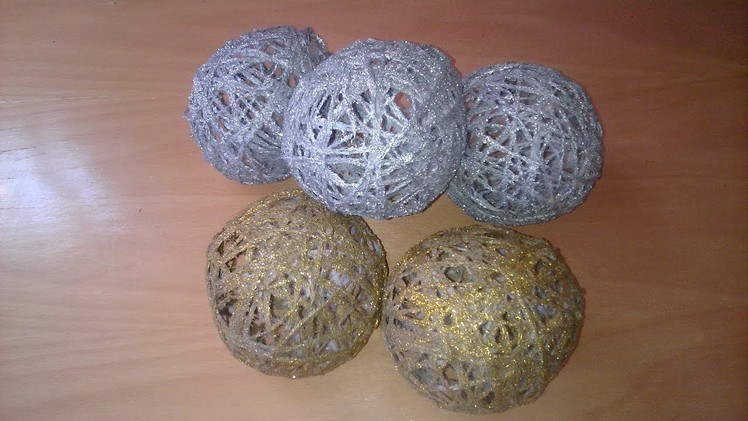 How to make decorative Thread balls     طريقة عمل كرات من الخيوط  للديكور