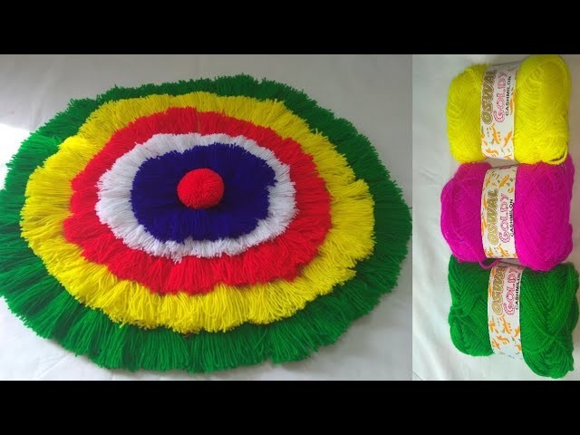 How to Make Door Mat From Woolen, Beautiful door mat with woolen,mat banane ka tarika at home