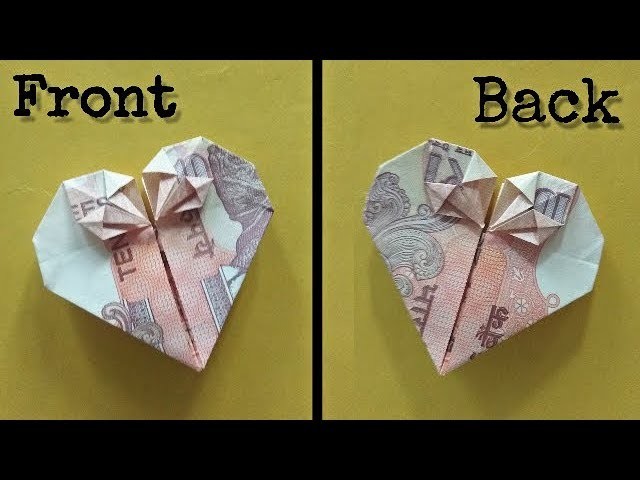 How to make DOUBLE HEART with MONEY ll Front-Back Same ll tutorial