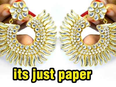 How to make earrings | paper earring | paper craft | jewelry making | #diy | #142