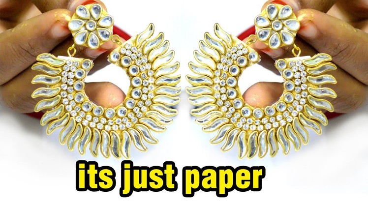 How to make earrings | paper earring | paper craft | jewelry making | #diy | #142