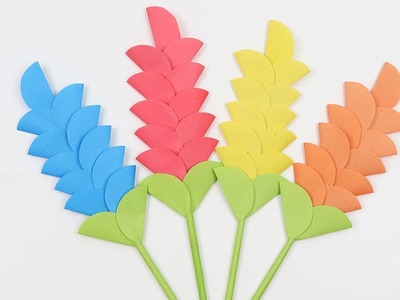 How to Make Easy & Beautiful Heliconia Paper Flower Stick Paper Flowers Making with Color Paper DIY