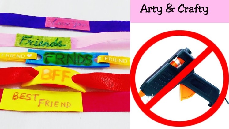 How to make friendship band#Fevicol Friendhip Bands#No hot glue#Last minute gift for friendship day