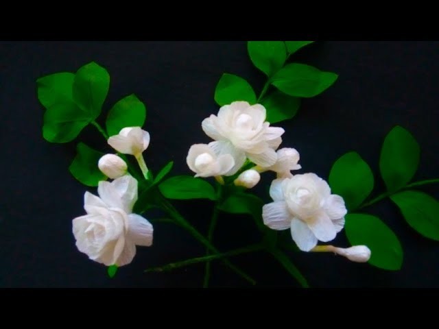 How to make jasmine flower from crepe paper | Mogra craft | Paper Flowers Pro Diy