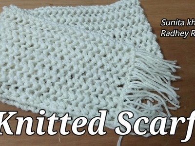 How to make knitted scarf very easy Radhey Radhey.