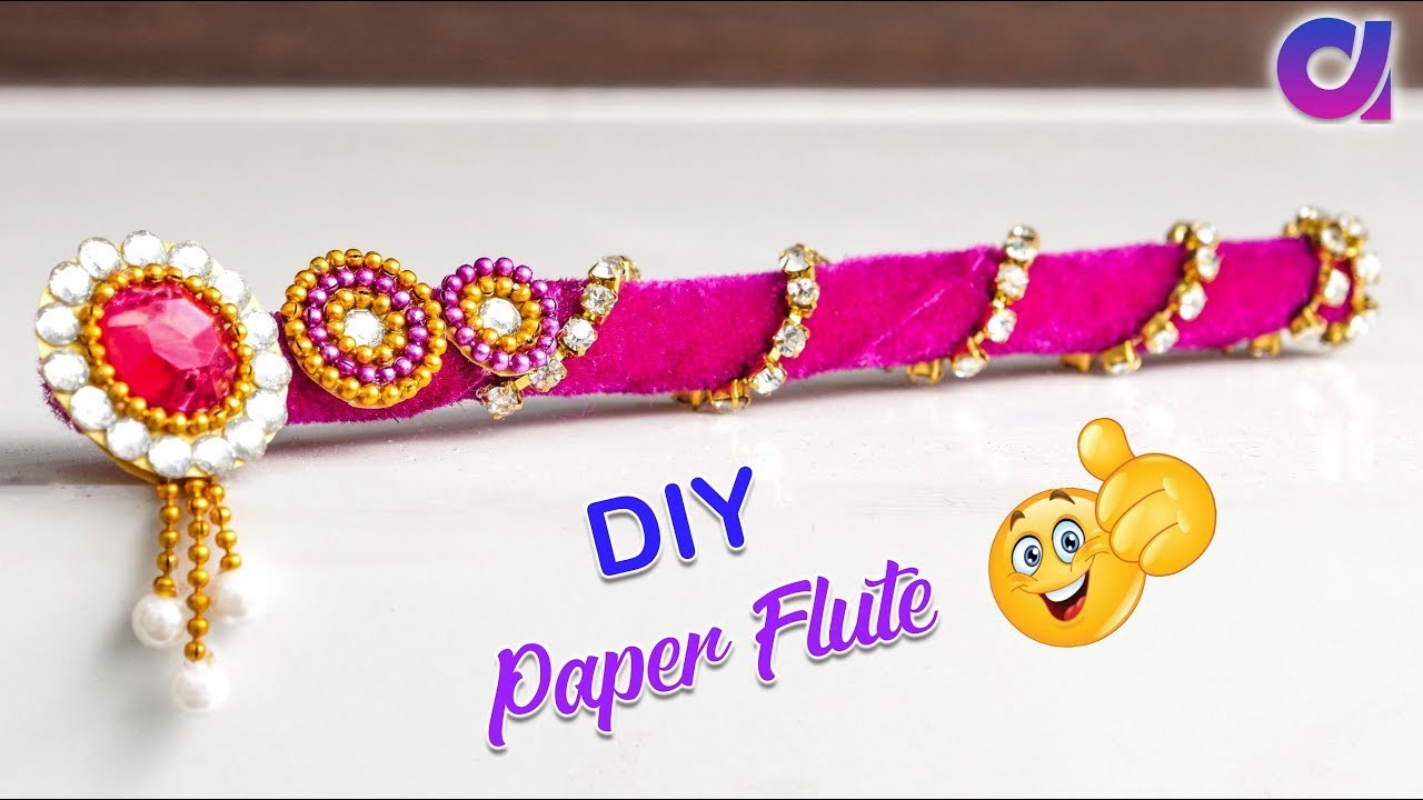 How to make paper flute for bal gopal.Janmastami 2018.Flute decoration