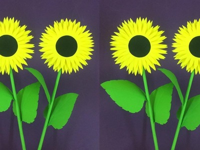 How to Make Paper Sunflower | Making Paper Flowers Step by Step | DIY-Paper Crafts