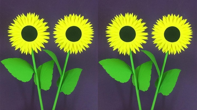 How to Make Paper Sunflower | Making Paper Flowers Step by Step | DIY-Paper Crafts