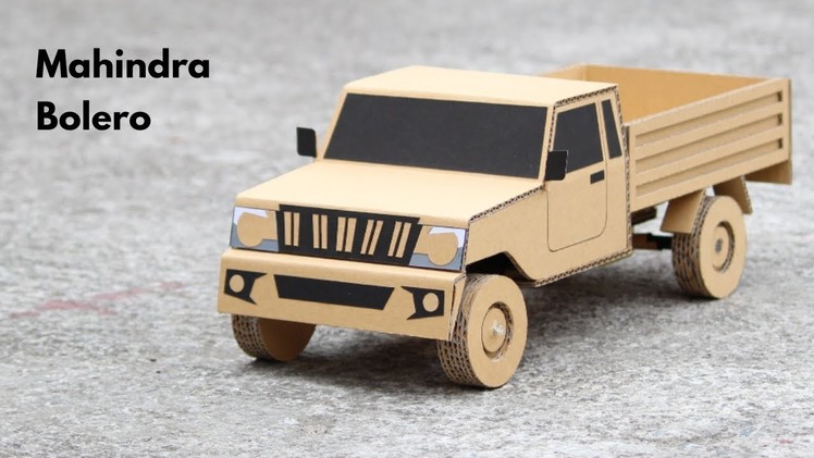 How To Make RC Mahindra Bolero Pick-up From Cardboard || Mahindra rise || Very Simple DIY