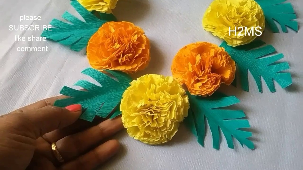 How To Make Simple Eco Friendly Garland For Lord Ganesh L Marigold How To Make Simple Eco Friendly Garland For Lord Ganesh L Marigold Flowers With Crepe Paper Easy Diy