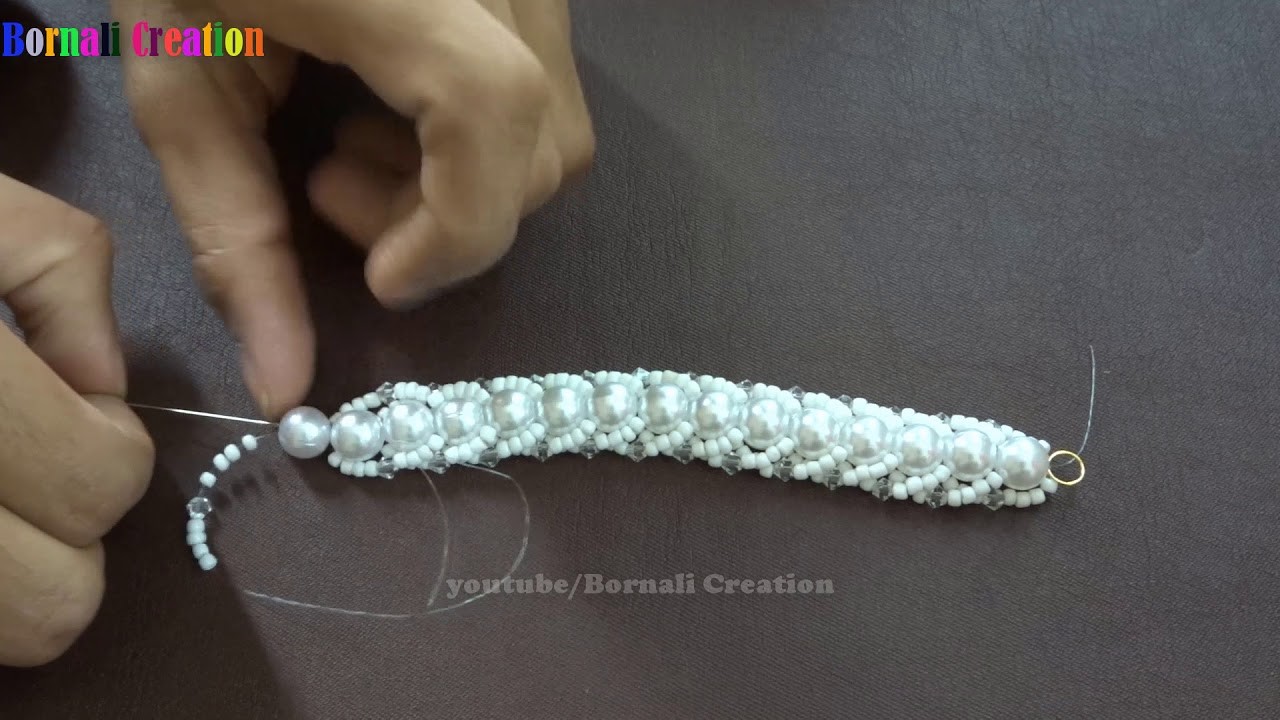 How to Make simple pearl bracelet | White color Bracelet making tutorial