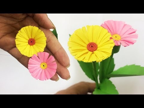 How to Make Small Paper Flower | Making Paper Flowers Step by Step | DIY-Paper Crafts