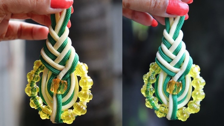 How to Make the Double Macrame Easy New Pattern Key Chain. Wastage Macrame Flower Design Tutorial