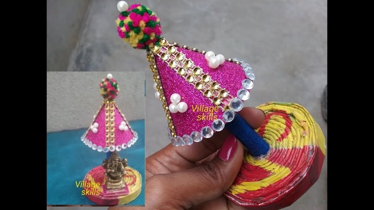 How to make very easy Ganesh Umbrella ,handmade, Lord Ganesh simple Makhar with umbrella ,New DIY