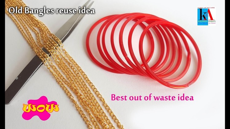 How to reuse old bangles at home | colourful silk thread bangles making tutorial