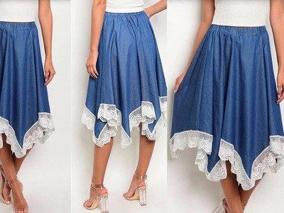 How to Sew Handkerchief Skirt Design - Tamil