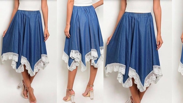 How to Sew Handkerchief Skirt Design - Tamil