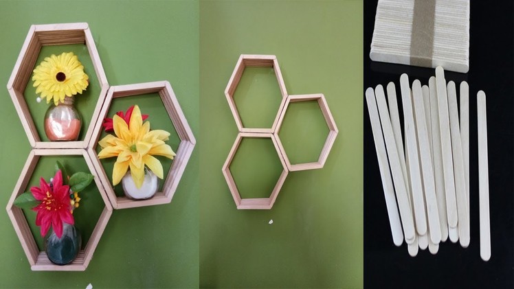 How to turn Ice Cream Sticks into Beautiful Wall Decoration Ideas ! Ice Cream Stick Crafts