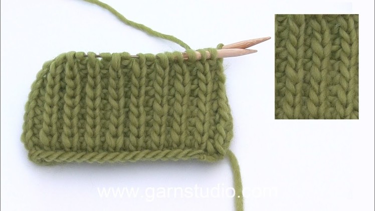 How to work false English rib and purl stitches on the round