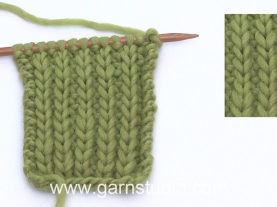 How to work false English rib and purl stitches back and forth on needle