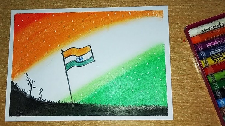 Independence day drawing | Creative drawing Indian Flag | how to draw Indian flag for kids