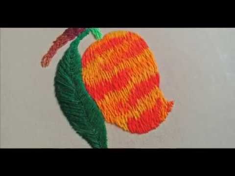 Mango Hand Embroidery II How to Long and Short Stitch  Mango Embroidery