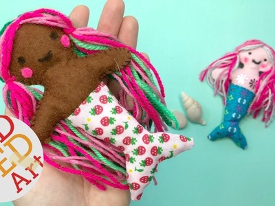 Mini Mermaid Doll DIY - Felt Mermaid Doll Pattern -  How to Sew a Felt Doll