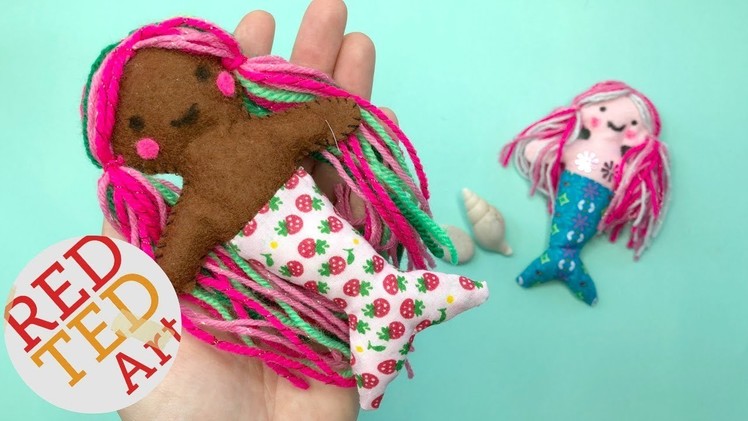 Mini Mermaid Doll DIY - Felt Mermaid Doll Pattern -  How to Sew a Felt Doll