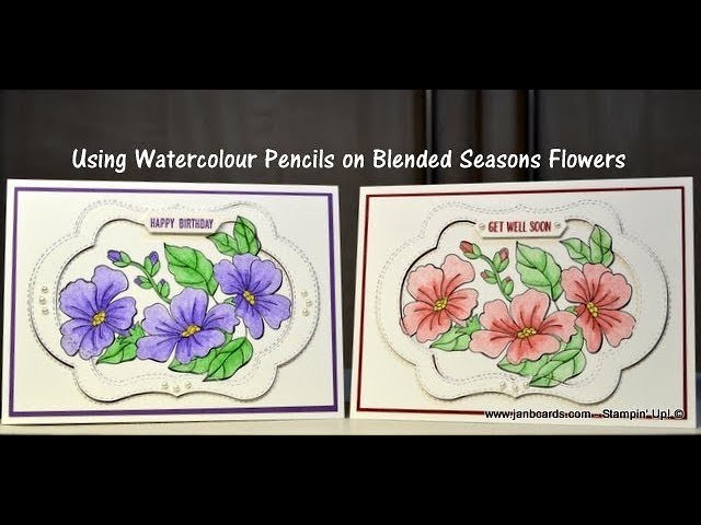 No.408 - HOW TO. . use Watercolour Pencils on Blended Seasons - UK Stampin' Up!