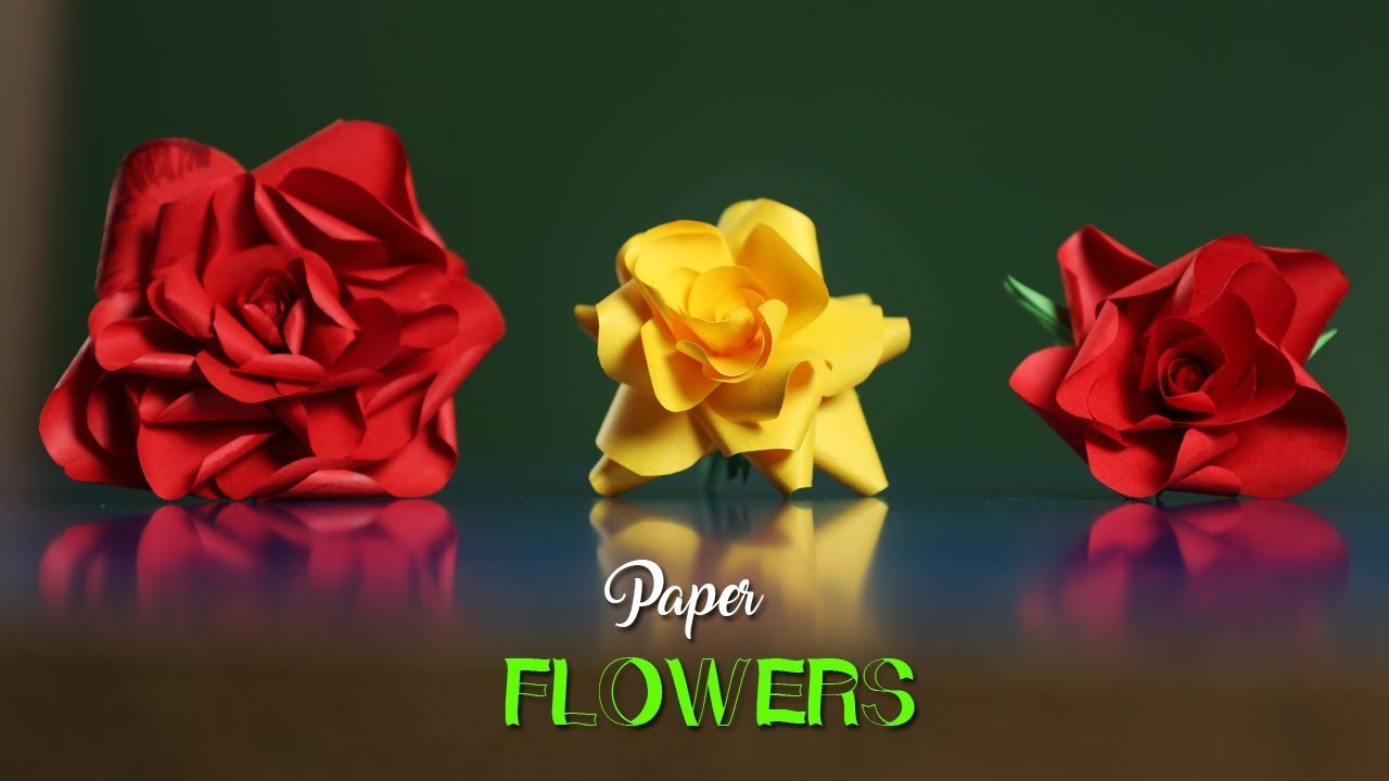 Paper Flowers | How To Make Rose Flowers With Color Papers | Paper Girl