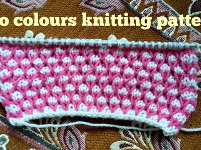 Two Colours knitting.ladies sweater.Babies sweater pattern in Hindi. ( English subtitles).