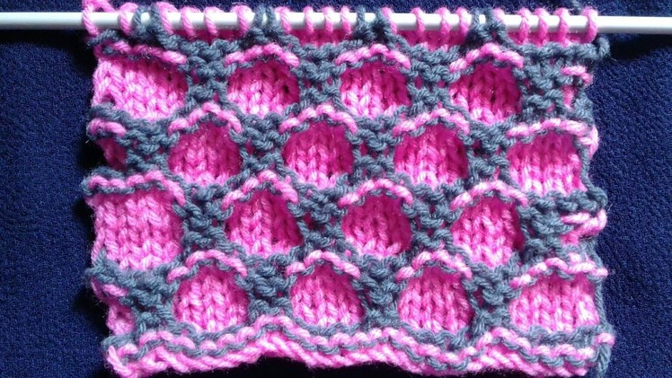सबसे आसान two colour sweater design (english subtitles). latest knitting pattern 2018. design no 99