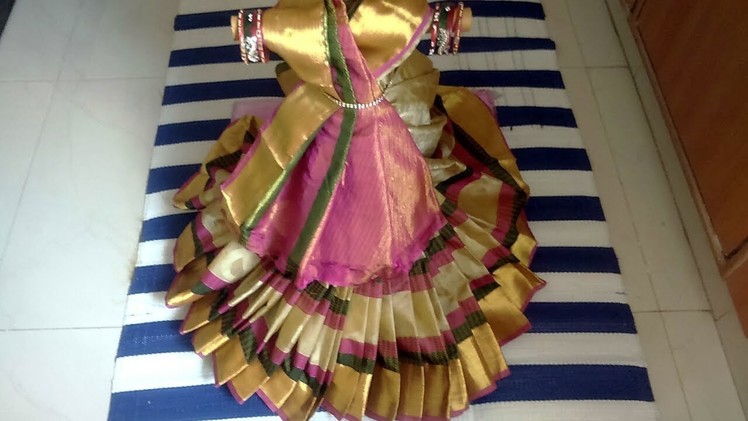 Varalakshmi saree drapping||How to drape saree for varalakshmi|Gouri saree wrapping|Gouri decoration