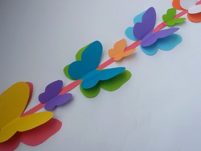 DIY: Wall Decoration Idea!!! How to Make Beautiful Paper Butterfly Hanging for Wall Decoration!!!