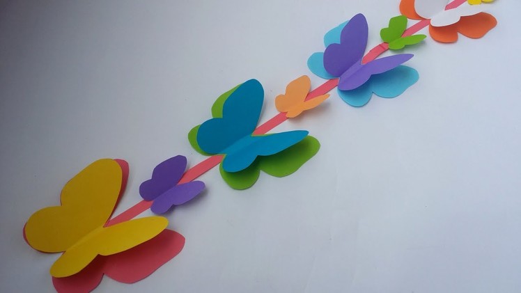 DIY: Wall Decoration Idea!!! How to Make Beautiful Paper Butterfly Hanging for Wall Decoration!!!
