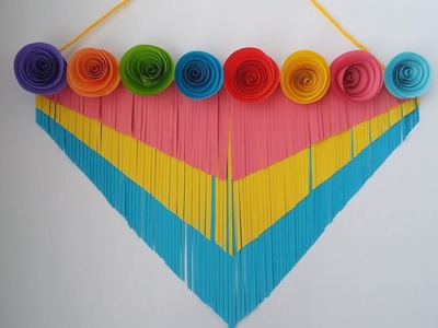 DIY: Wall Hanging Idea!!! How to Make Beautiful Paper Wall Hanging With Colour Paper!!!