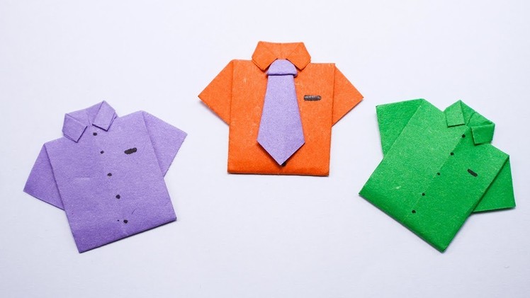 Easy Origami Paper shirt and tie - How to Make Paper shirt and tie Step by Step
