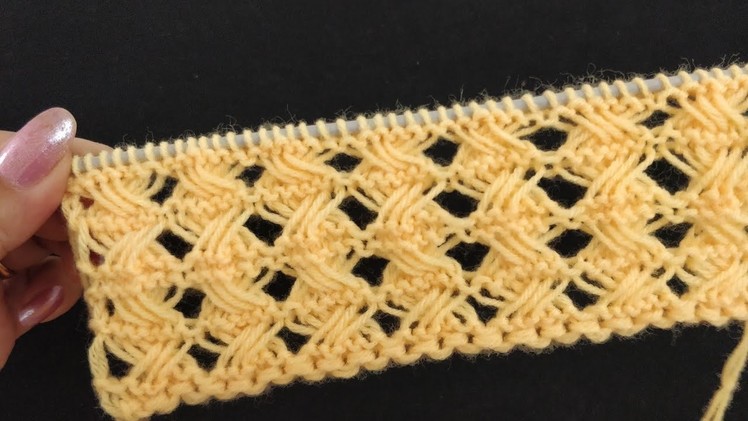 Elongated Loop Cross Stitch. Openwork Knitting for Cardigans and Fancy Scarves