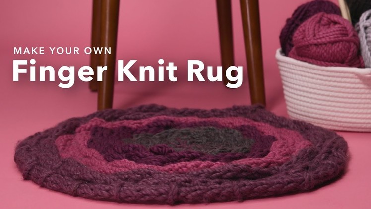 Finger Knitting Hula Hoop Rug | DIY Home Decor