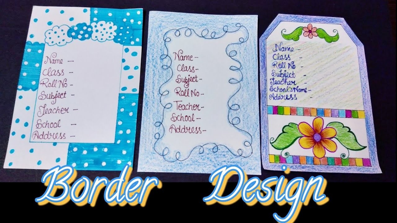 Front page decorations idea |Border design for school project| how to