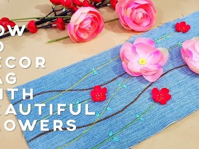How to decor bag with beautiful flowers | 这样设计包包好特别！全世界只有你有的包包！#HandyMum ❤❤