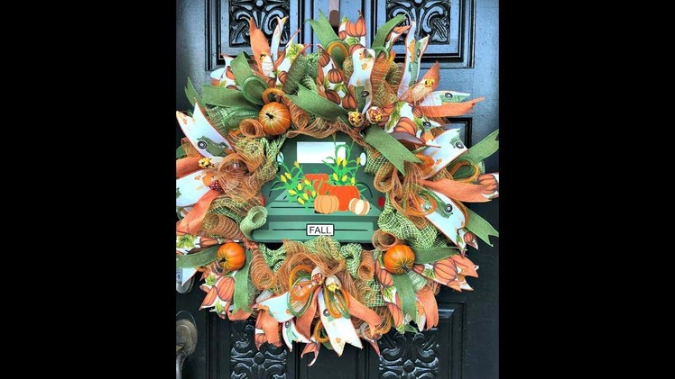 How to make a Fall Wreath with poof Ruffle and rolls.