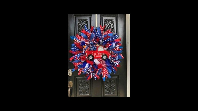 How to make a patriotic wreath useing poufs, ruffles, and rolls