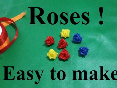 How to Make a small.tiny Rose flower from  satin Ribbon Easily at Home ! DIY Handmade