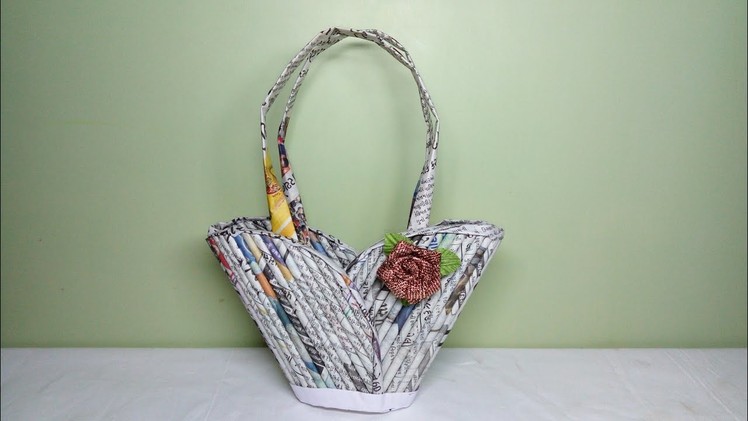 How to make basket from Newspaper ll Best out of Waste ll Newspaper crafts