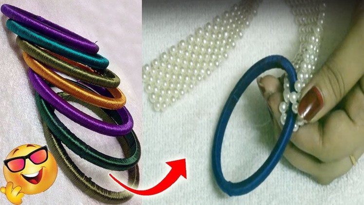 How To Make Designer Silk Thread Bangles With Pearl.Latest Model Bangles.Beautiful Bangles At Home