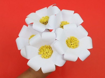 How to Make DIY Very Easy to Make Beautiful Flowers with Color Paper Flower Making Tutorial